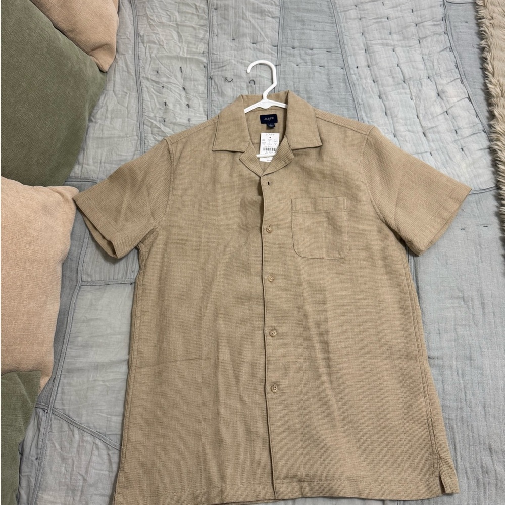 Men's J.Crew Tan Short Sleeve Shirt